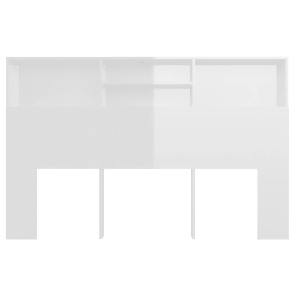vidaXL Galvūgalis-spintelė, baltos spalvos, 160x19x103,5cm, blizgus