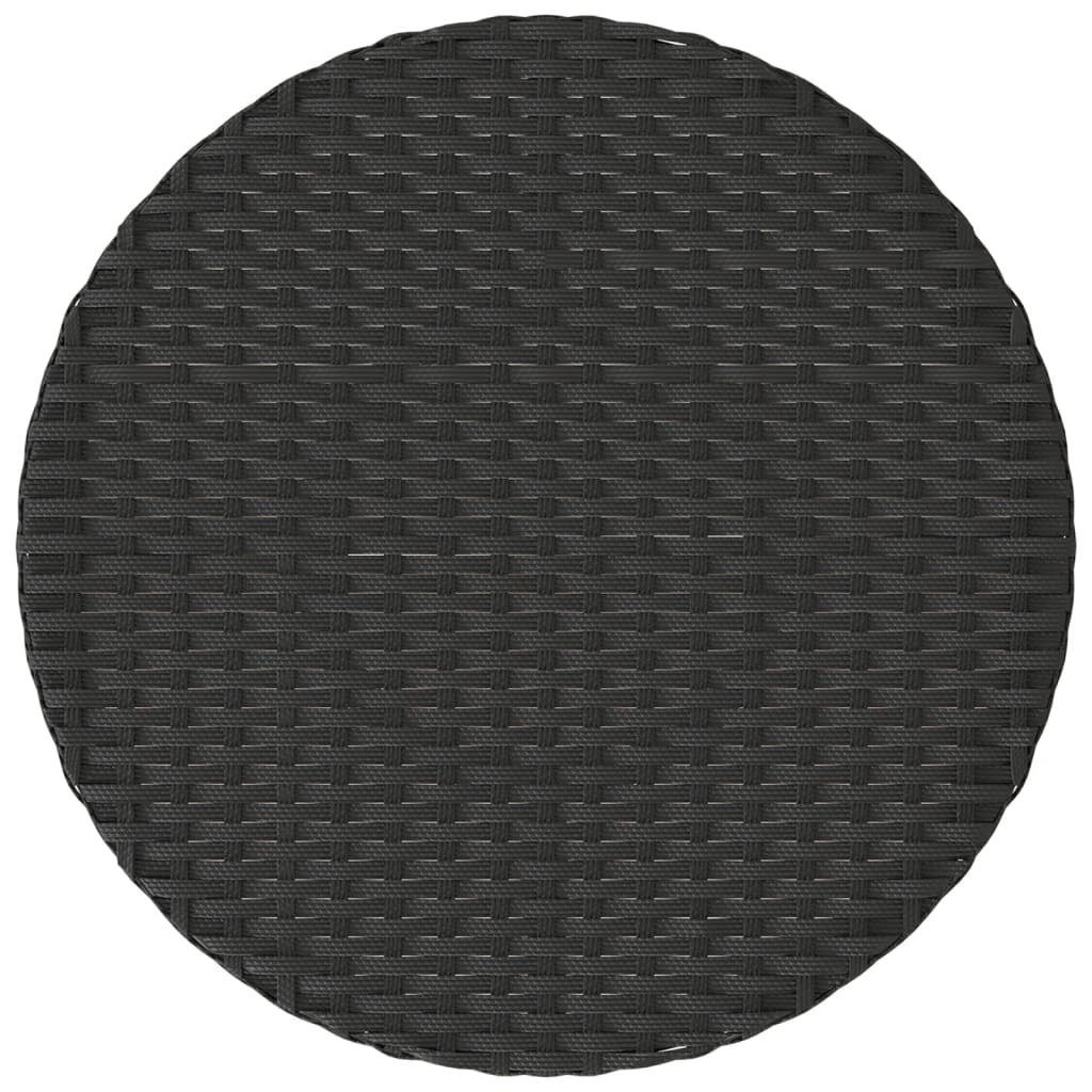 vidaXL Bistro komplektas su pagalvėlėmis, 3 dalių, juodas, poliratanas