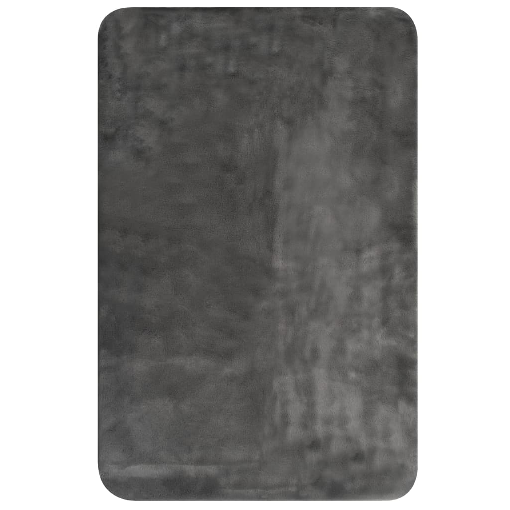 vidaXL Pledas, tamsiai pilkas, 100x150cm, dirbtinis triušio kailis