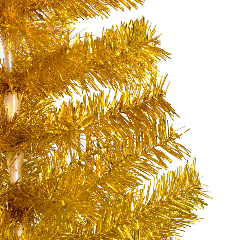 vidaXL Dirbtinė Kalėdų eglutė su žaisliukais, auksinė, 150cm, PET
