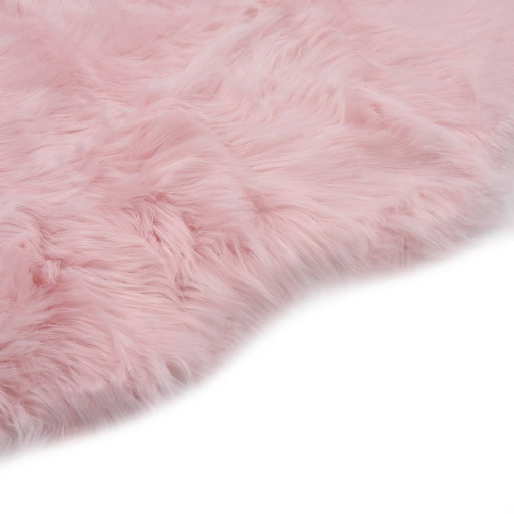 vidaXL Kilimėlis, rožinės spalvos, 60x90 cm, dirbtinis avies kailis