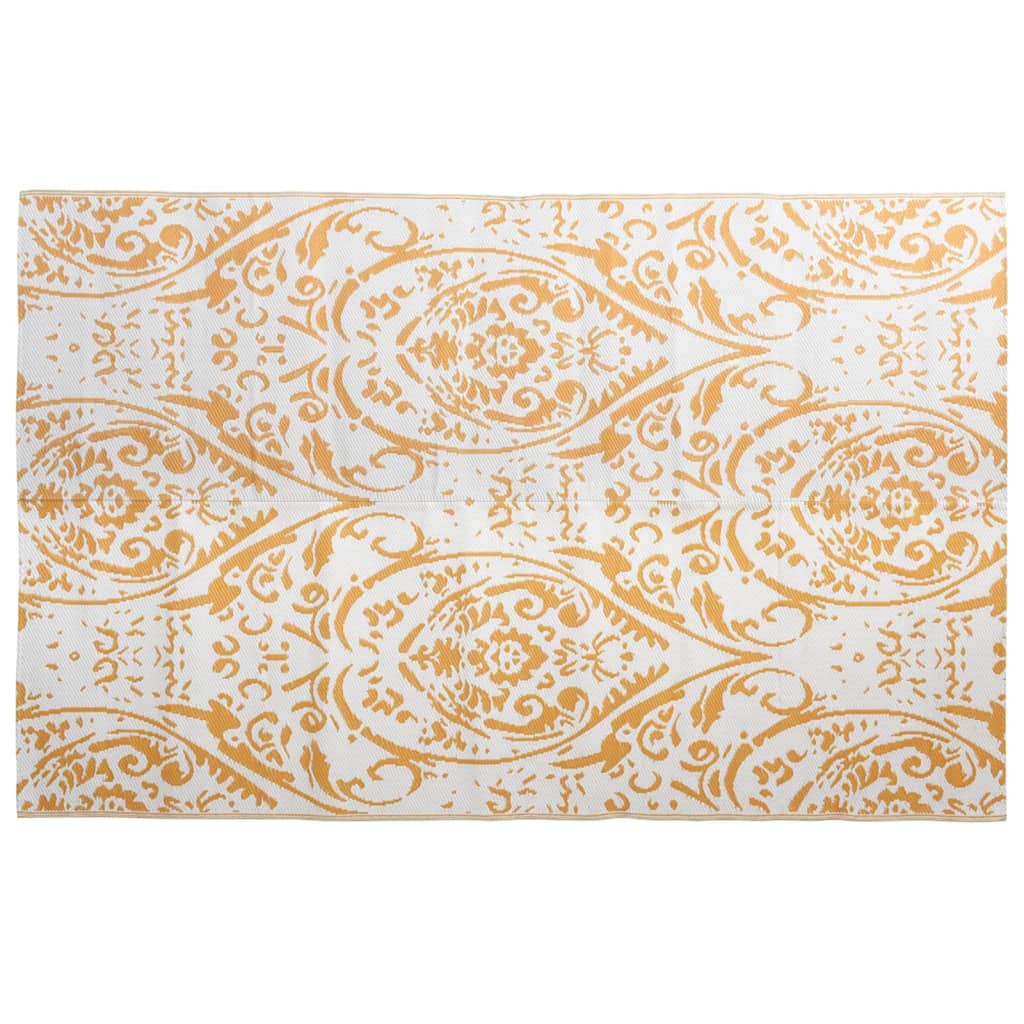 vidaXL Lauko kilimas, oranžinės ir baltos spalvos, 190x290cm, PP