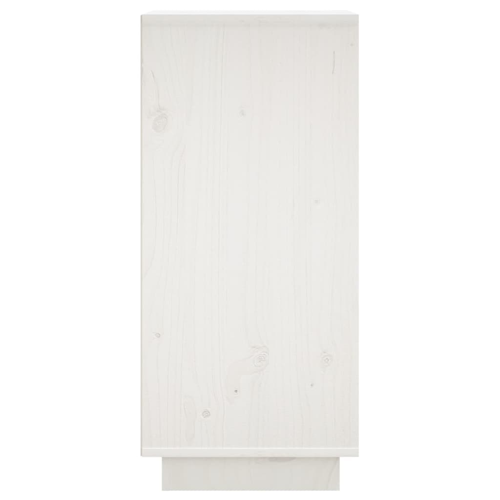 vidaXL Šoninė spintelė, balta, 31,5x34x75cm, pušies medienos masyvas