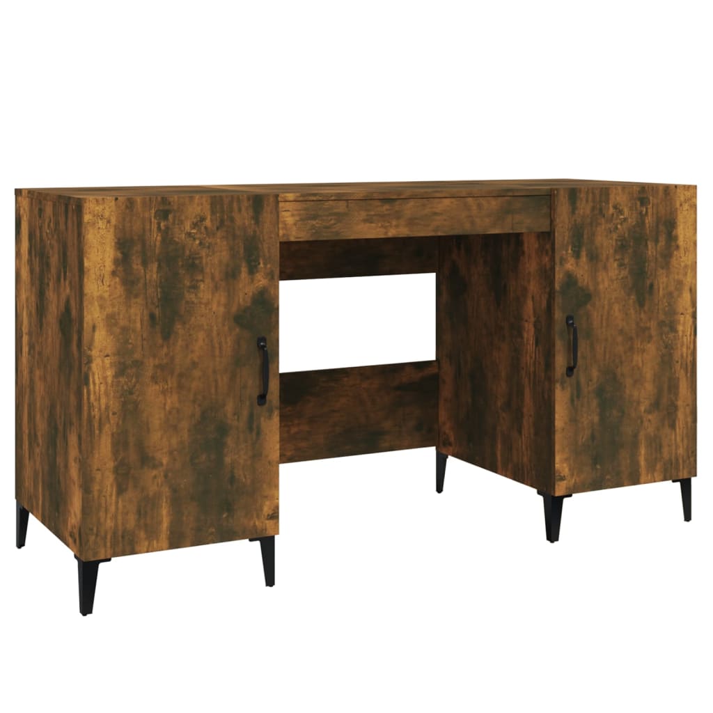 vidaXL Rašomasis stalas, dūminio ąžuolo, 140x50x75cm, apdirbta mediena
