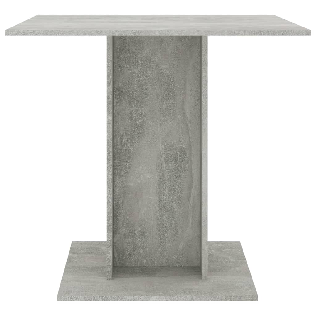 vidaXL Valgomojo stalas, betono pilkos spalvos, 80x80x75 cm, MDP