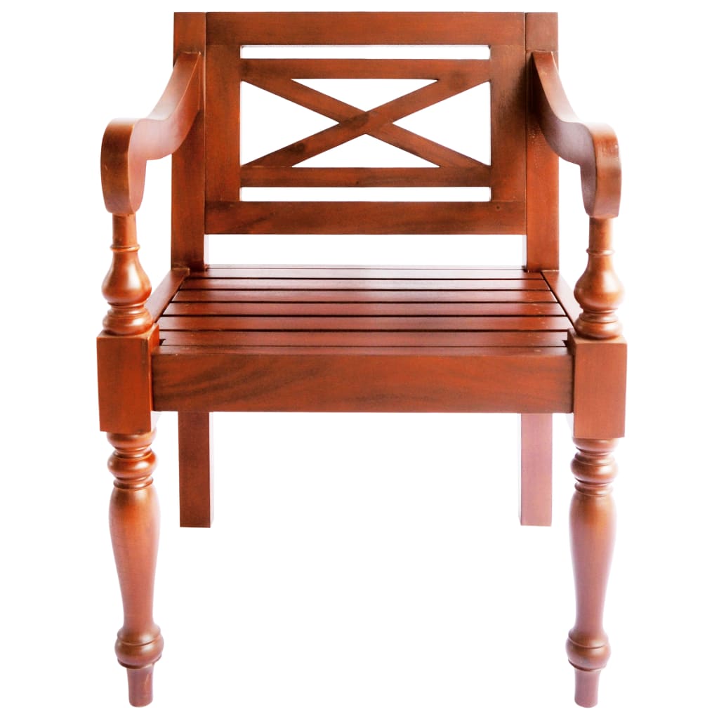 vidaXL Batavia kėdės, 2vnt., tamsiai ruda, raudonmedžio masyvas