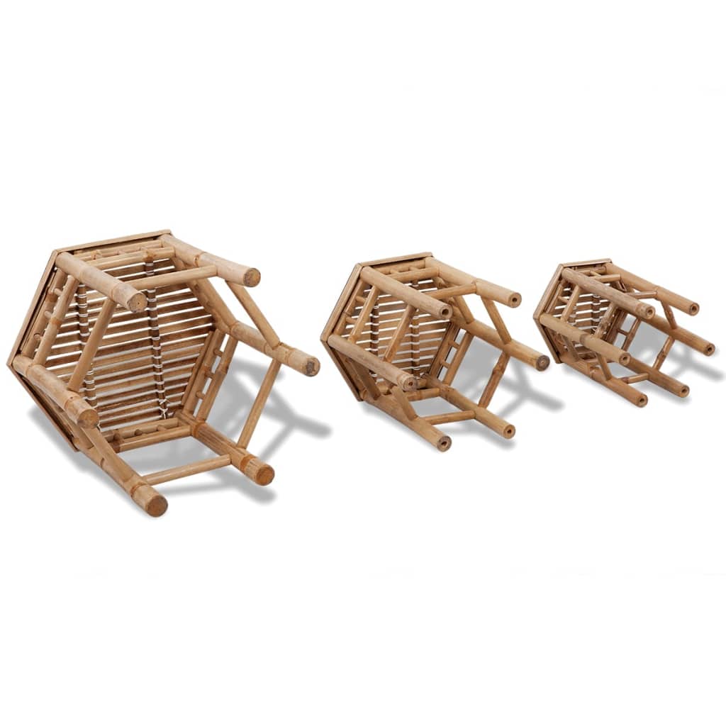 vidaXL Sodo kėdės, 3 vnt., bambukas