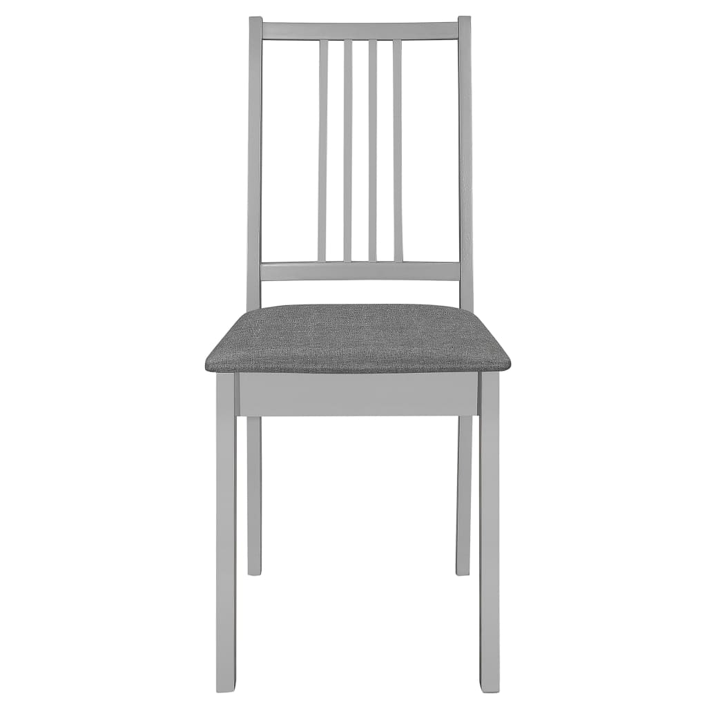 vidaXL Valgomojo kėdės su pagalv., 6 vnt., pilk. sp., medienos masyvas
