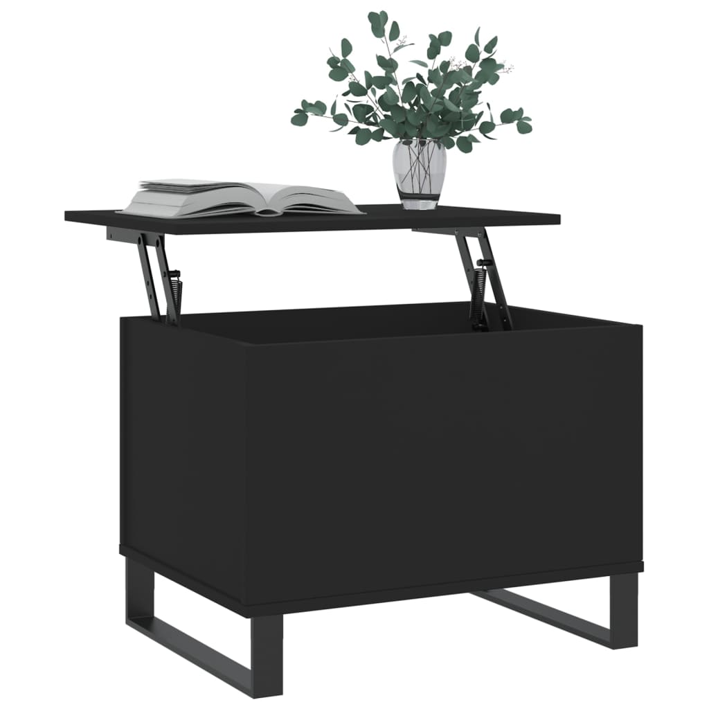 vidaXL Kavos staliukas, juodos spalvos, 60x44,5x45cm, apdirbta mediena