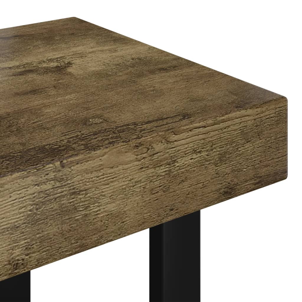 vidaXL Kavos staliukas, tamsiai rudas/juodas, 90x45x40cm, MDF/geležis