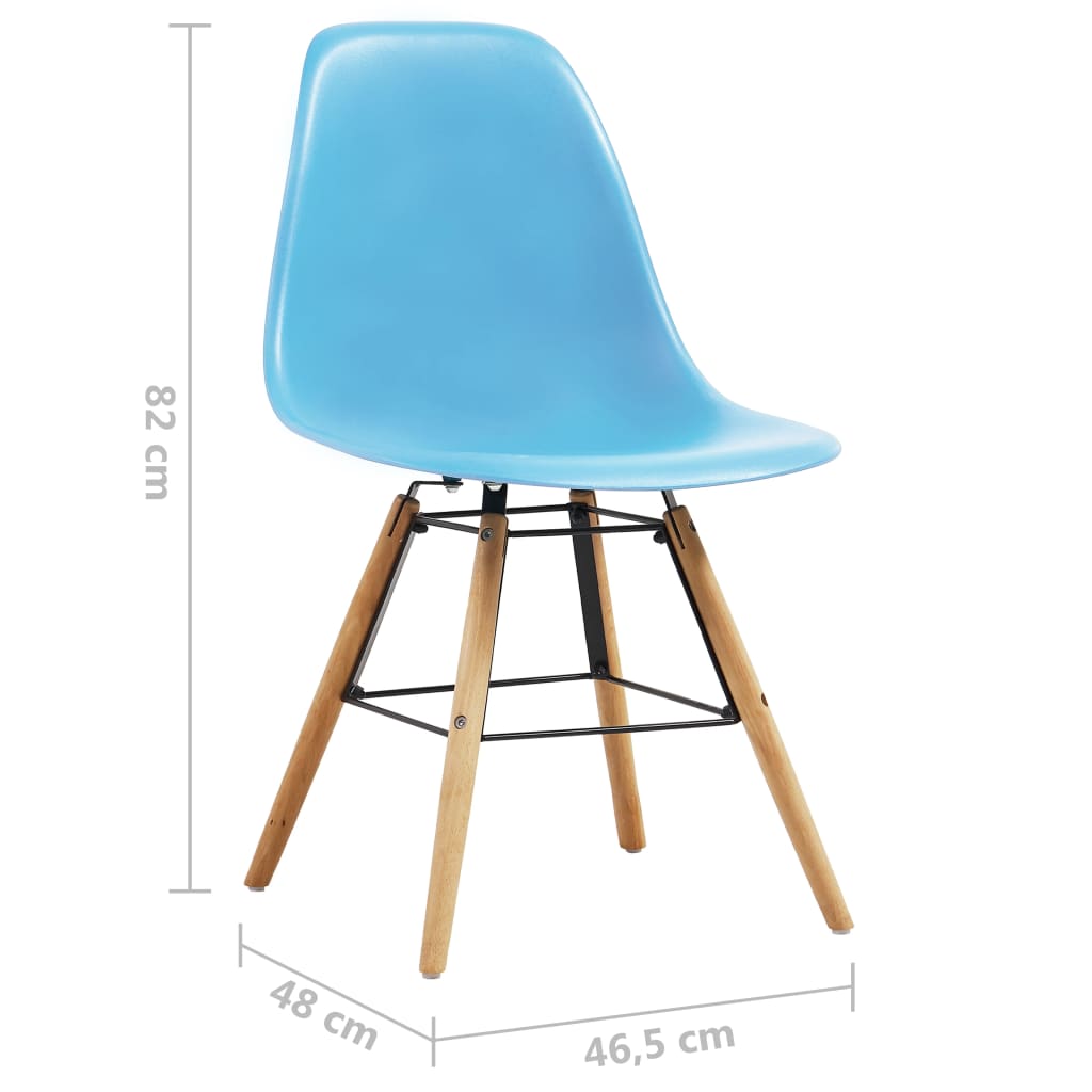 vidaXL Valgomojo kėdės, 6 vnt., mėlynos spalvos, plastikas