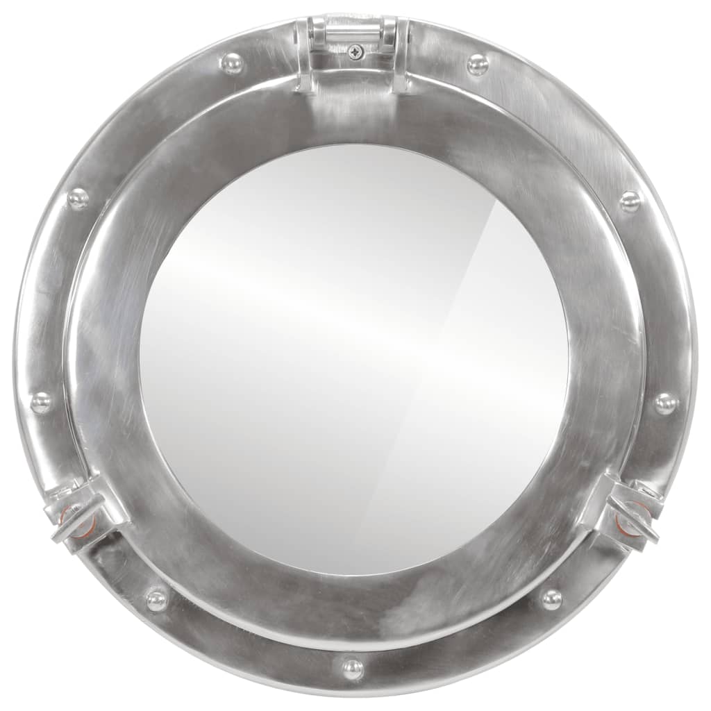 vidaXL Veidrodis, 38cm, aliuminis ir stiklas, iliuminatoriaus formos