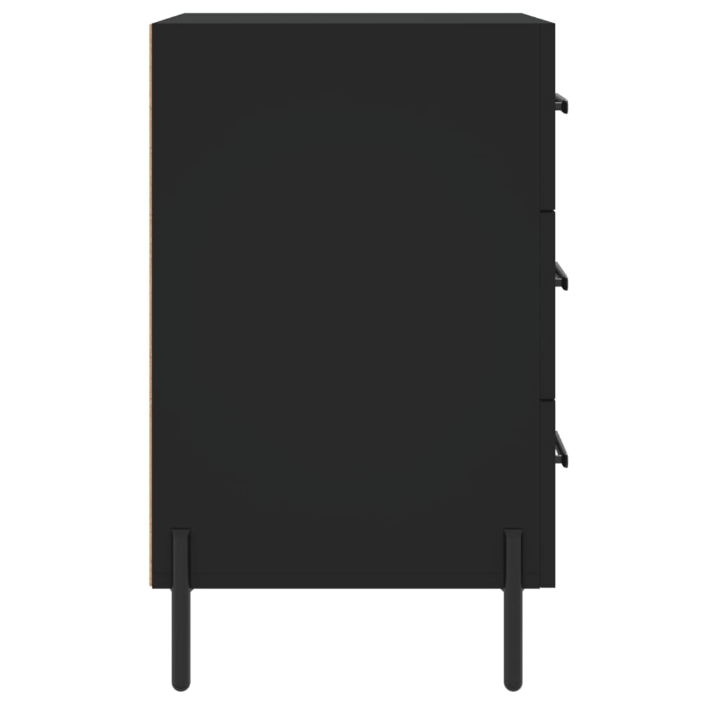 vidaXL Naktinė spintelė, juodos spalvos, 40x40x66cm, apdirbta mediena