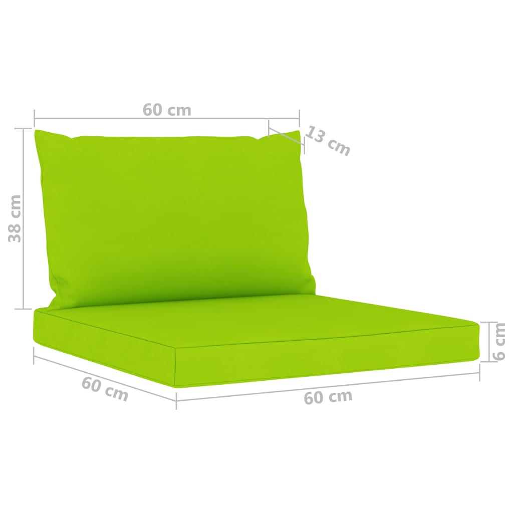 vidaXL Keturvietė sodo sofa su šviesiai žalios spalvos pagalvėlėmis