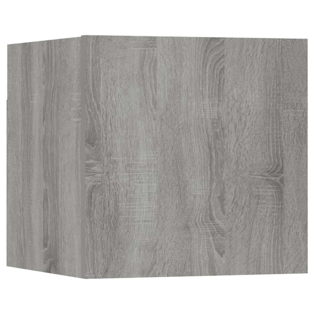 vidaXL TV spintelių komplektas, 8 dalių, pilkas ąžuolo, mediena