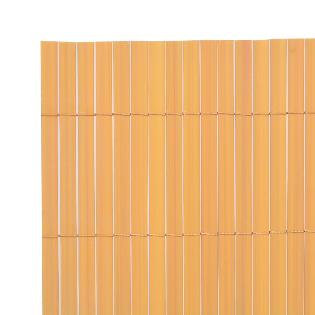 vidaXL Dvipusė sodo tvora, geltona, 90x500cm, PVC
