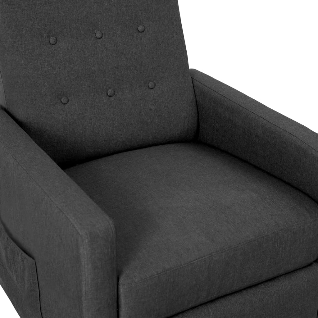 vidaXL Atlošiamas krėslas, tamsiai pilkos spalvos, audinys