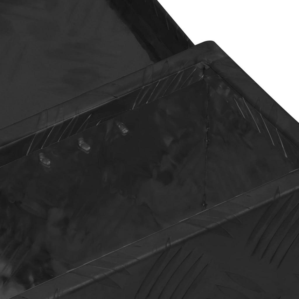 vidaXL Daiktadėžė, juodos spalvos, 50x15x20,5cm, aliuminis