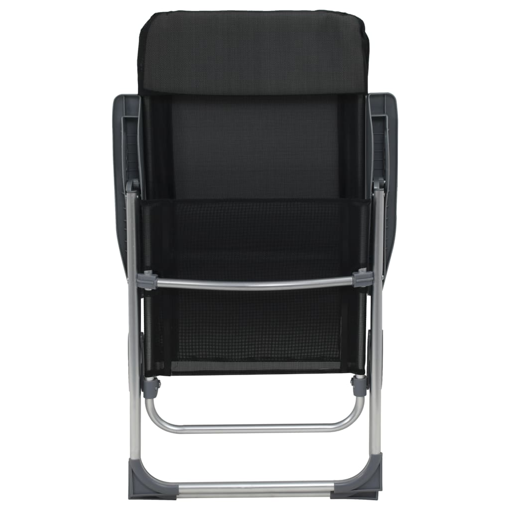 vidaXL Sulankstomos kempingo kėdės, 4 vnt., juodos, aliuminis