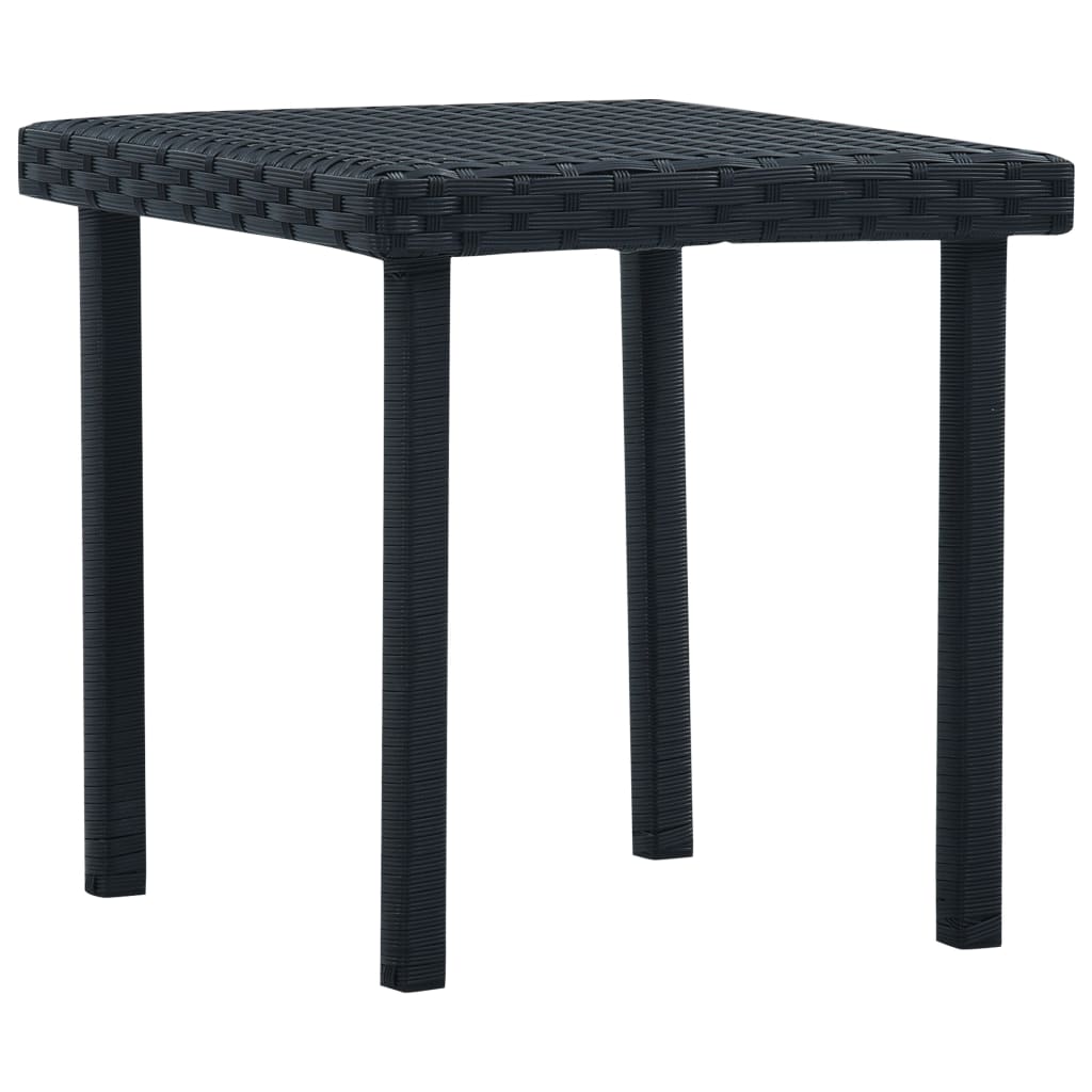 vidaXL Sodo arbatos staliukas, juodos spalvos, 40x40x40cm, poliratanas