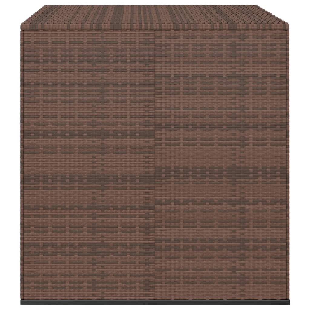 vidaXL Sodo dėžė pagalvėlėms, ruda, 100x97,5x104cm, PE ratanas