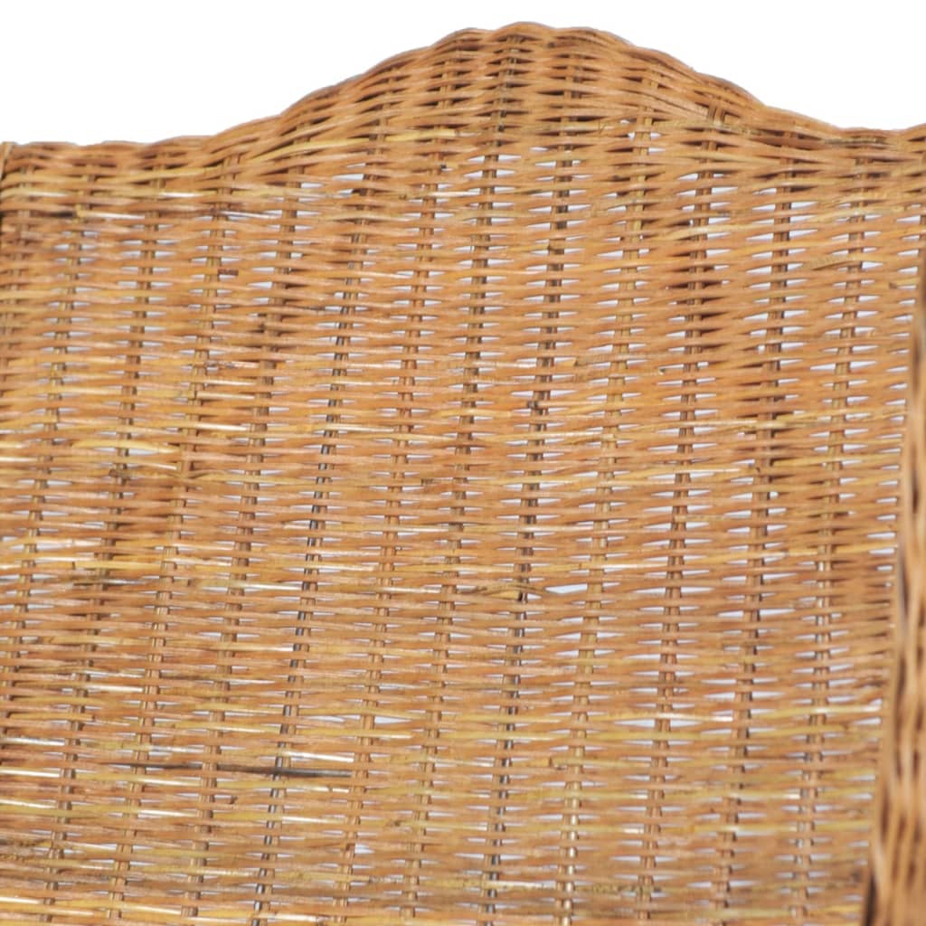 vidaXL Krėslas su pagalvėle, šviesiai rudas, natūralus ratanas/linas