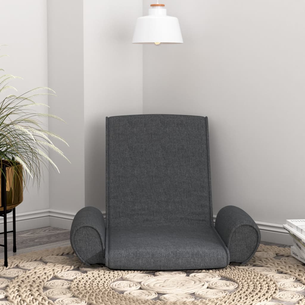 vidaXL Sulankstomas čiužinukas-kėdė, tamsiai pilkos spalvos, audinys