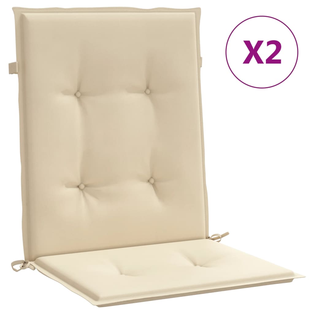 vidaXL Sodo kėdės pagalvėlės, 2vnt., smėlio, 100x50x3cm, audinys