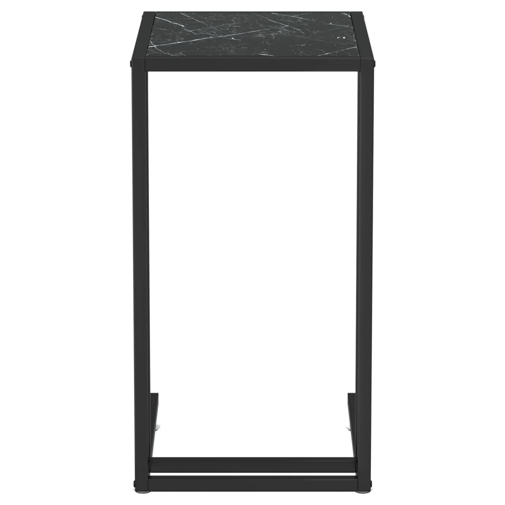 vidaXL Šoninis kompiuterio staliukas, marmuro, 50x35x65cm, stiklas