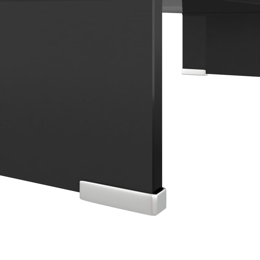 vidaXL TV stovas/monitoriaus pakyla, juodas stiklas, 60x25x11 cm