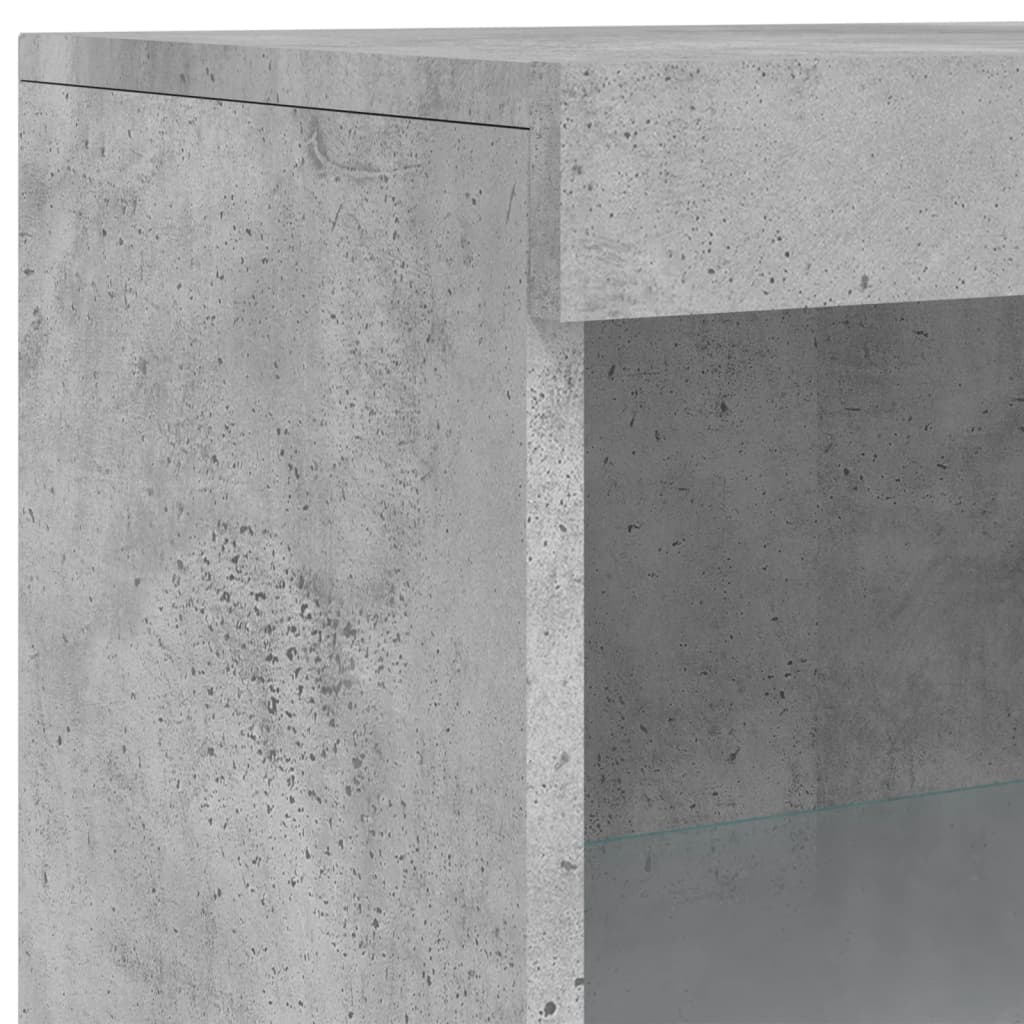 vidaXL Šoninė spintelė su LED lemputėmis, betono pilka, 60,5x37x100cm