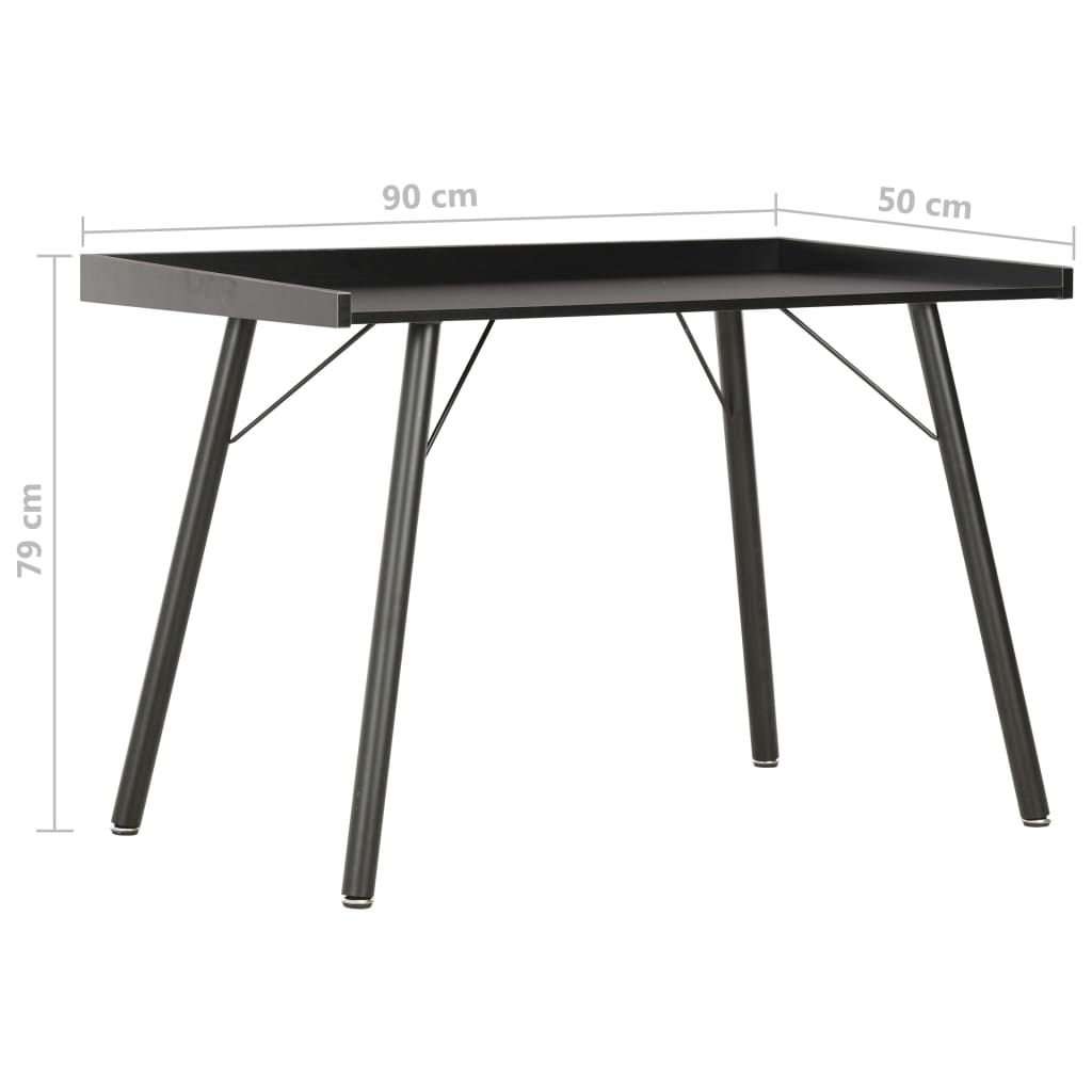 vidaXL Rašomasis stalas, juodos spalvos, 90x50x79cm