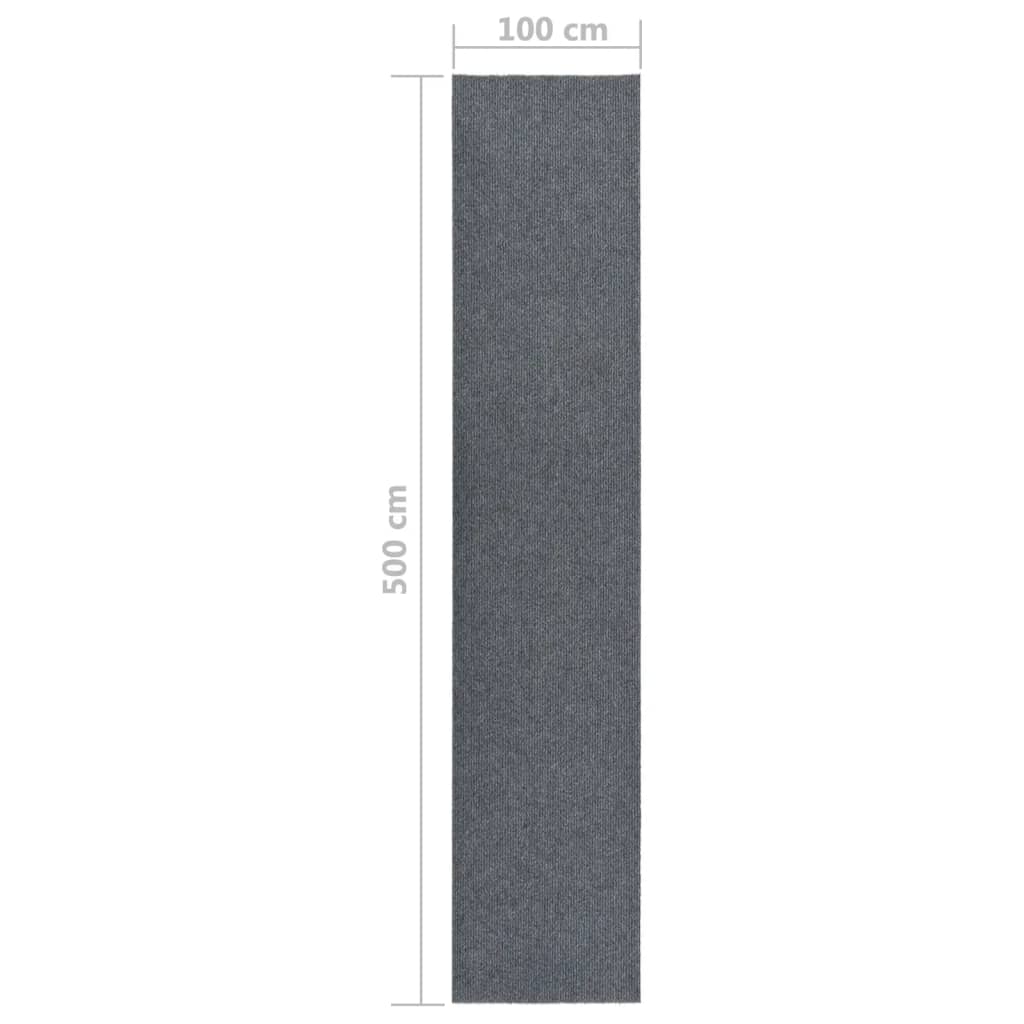 vidaXL Purvą sugeriantis kilimas-takelis, pilkos spalvos, 100x500cm