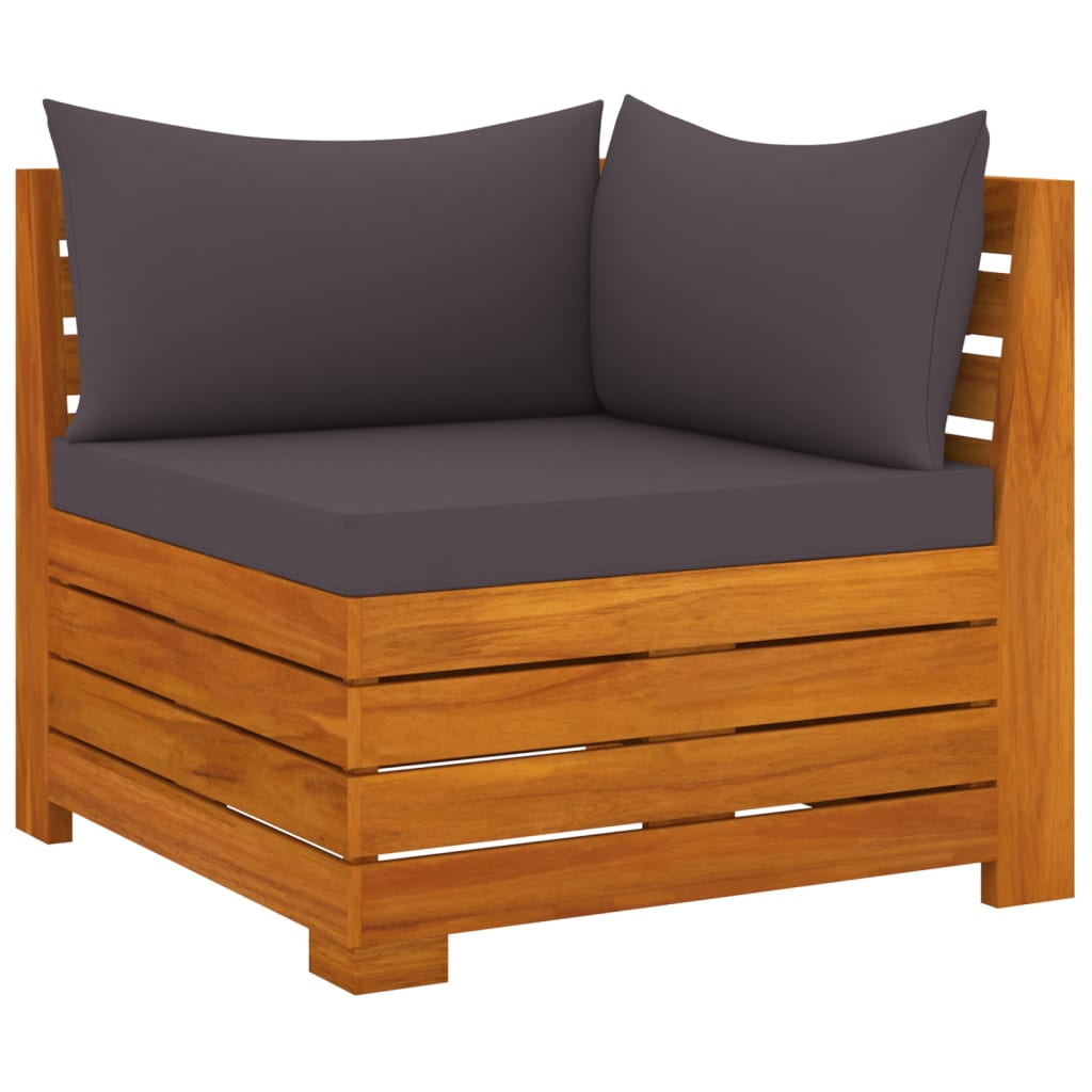 vidaXL Dvivietė sodo sofa su pagalvėlėmis, akacijos medienos masyvas