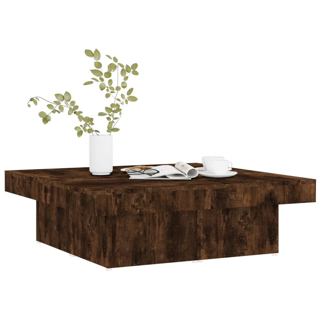 vidaXL Kavos staliukas, dūminio ąžuolo, 90x90x28cm, apdirbta mediena
