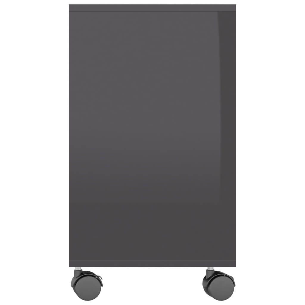 vidaXL Šoninis staliukas, pilkos spalvos, 70x35x55cm, mediena, blizgus