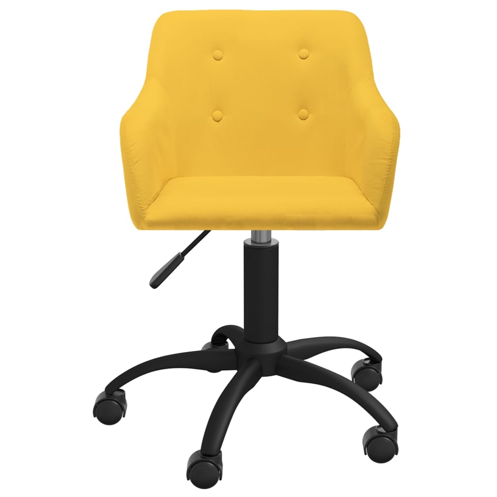vidaXL Pasukamos valgomojo kėdės, 2vnt., geltonos spalvos, audinys