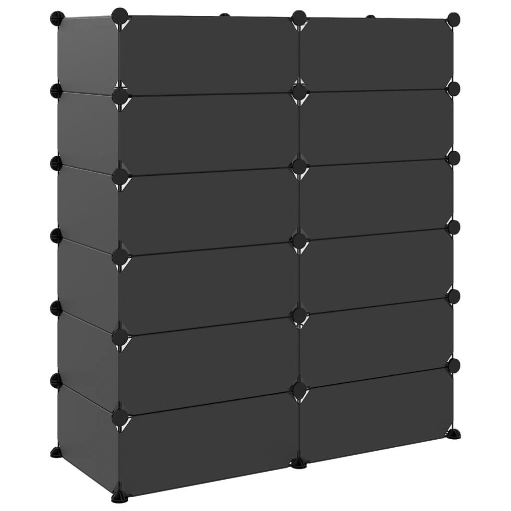 vidaXL Batų lentyna, juodos spalvos, 94,5x36,5x106cm, PP