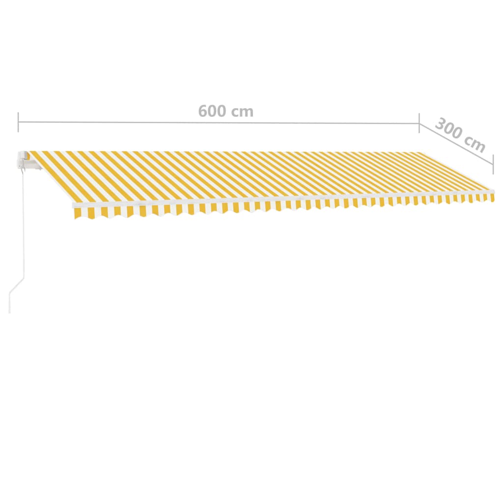 vidaXL Pastatoma ištraukiama markizė, geltona/balta, 600x300cm