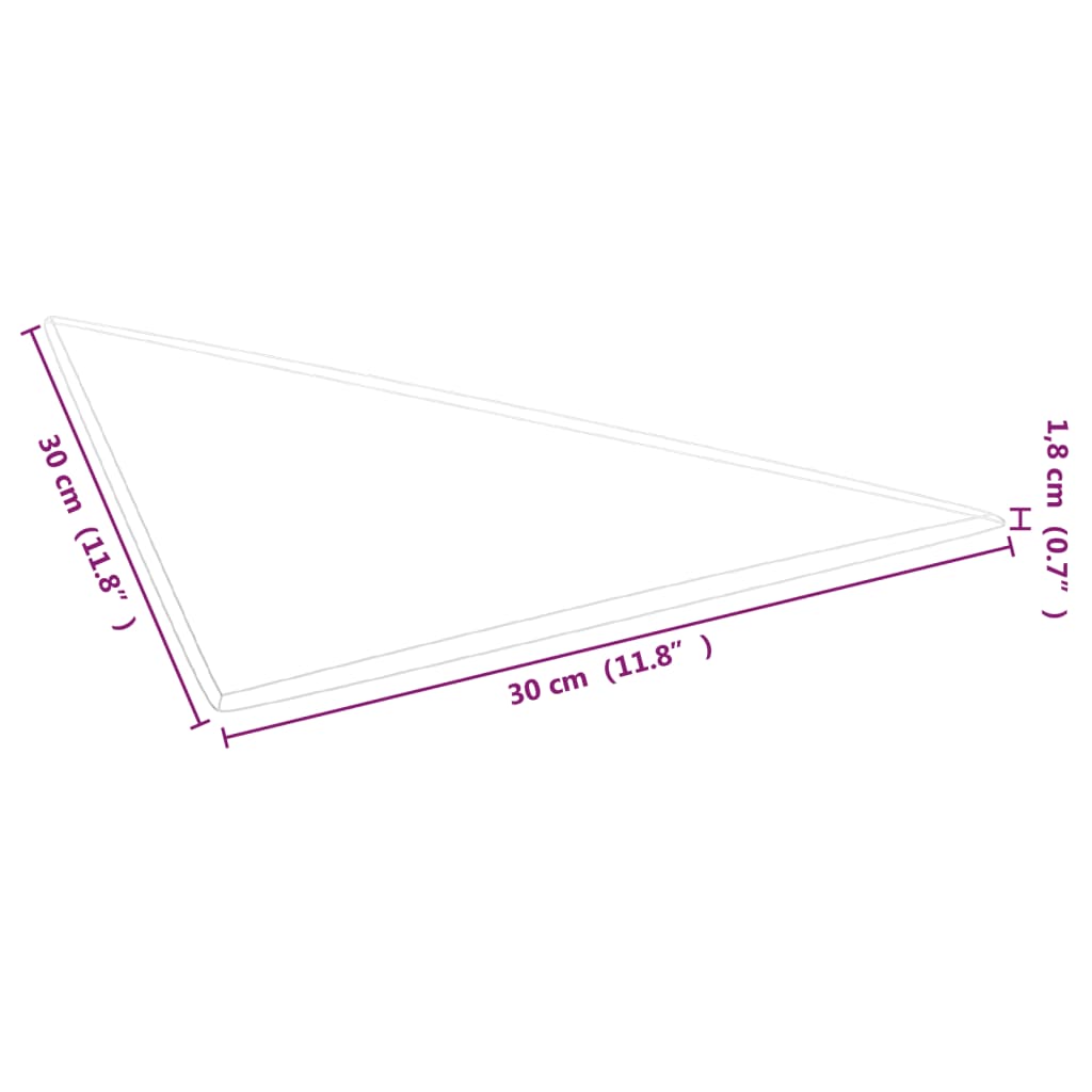 vidaXL Sienų plokštės, 12vnt., violetinės, 30x30cm, audinys, 0,54m²