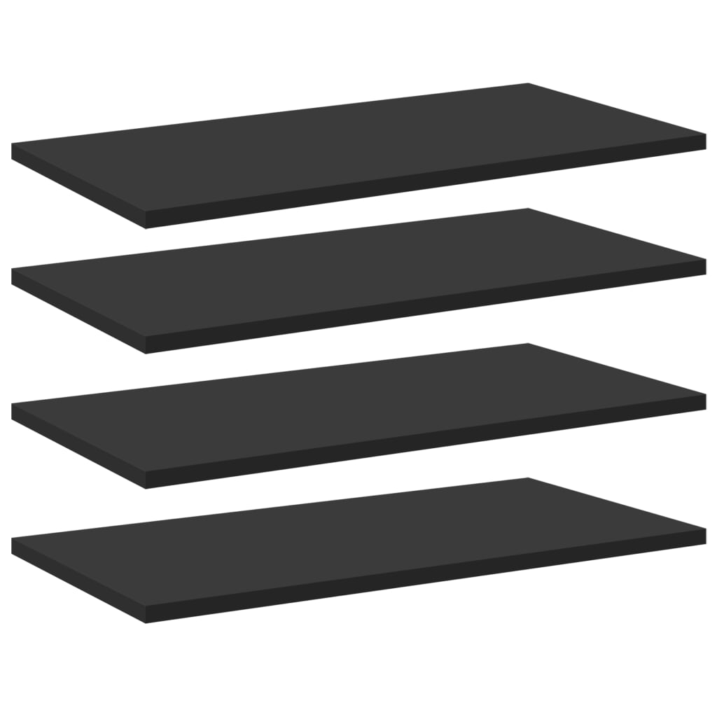 vidaXL Knygų lentynos plokštės, 8vnt., juodos, 60x30x1,5cm, MDP