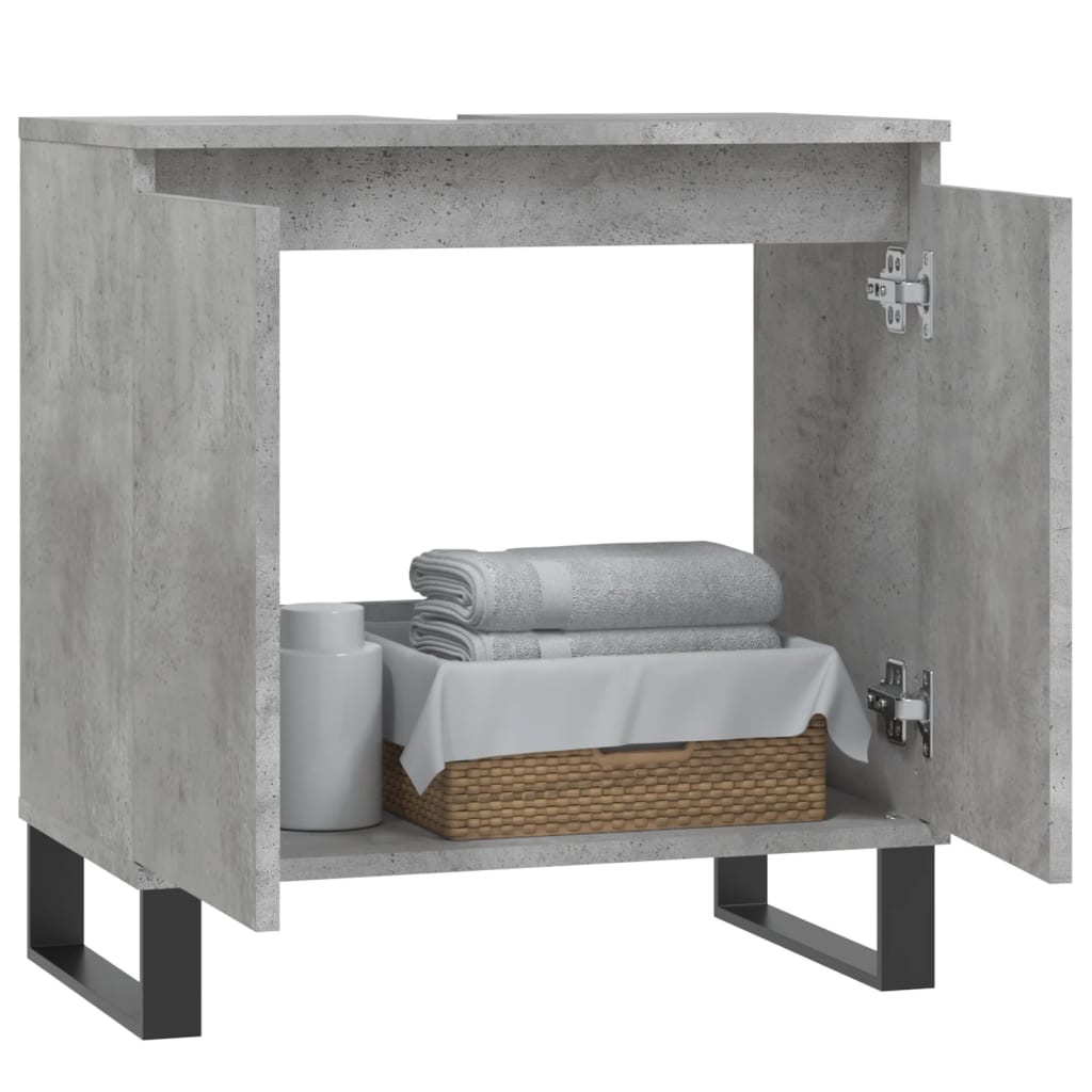 vidaXL Vonios kambario spintelė, betono pilka, 58x33x60cm, mediena