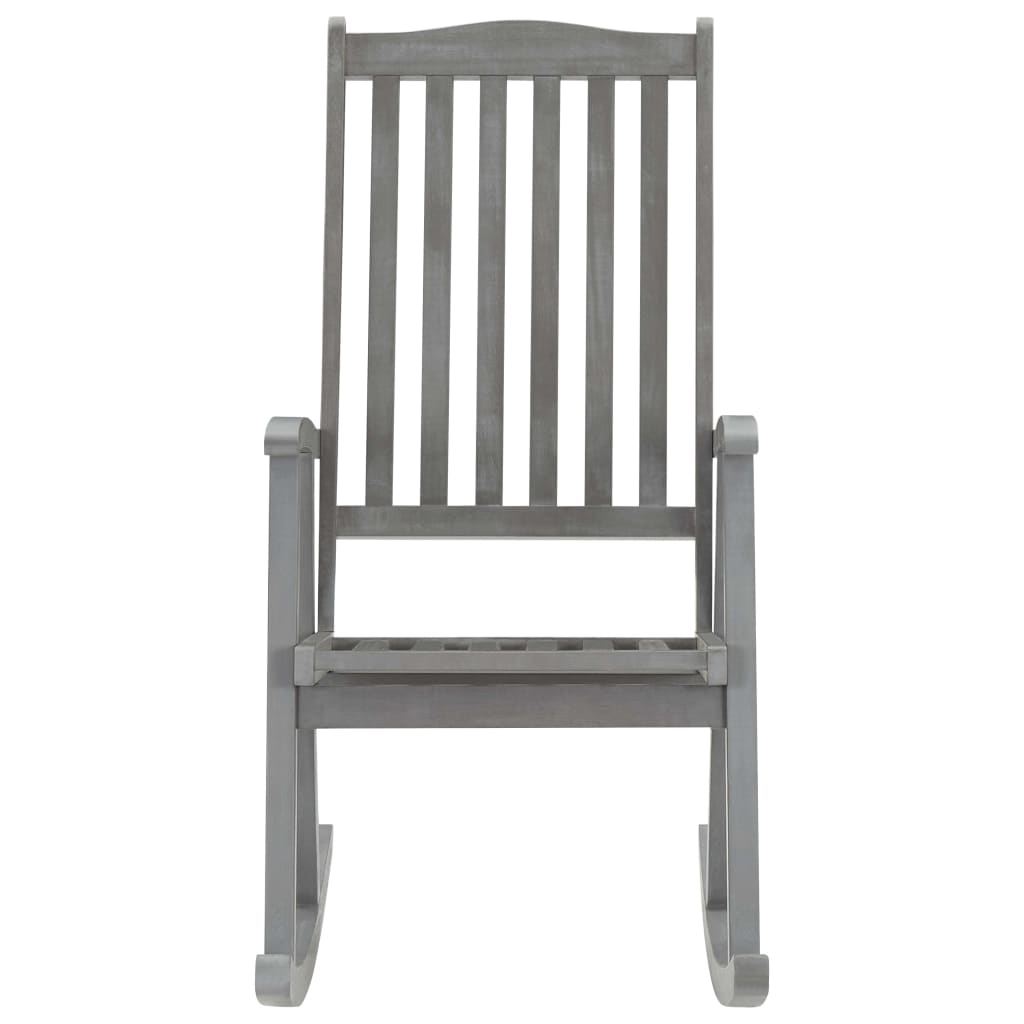 vidaXL Supama kėdė, pilkos spalvos, akacijos medienos masyvas