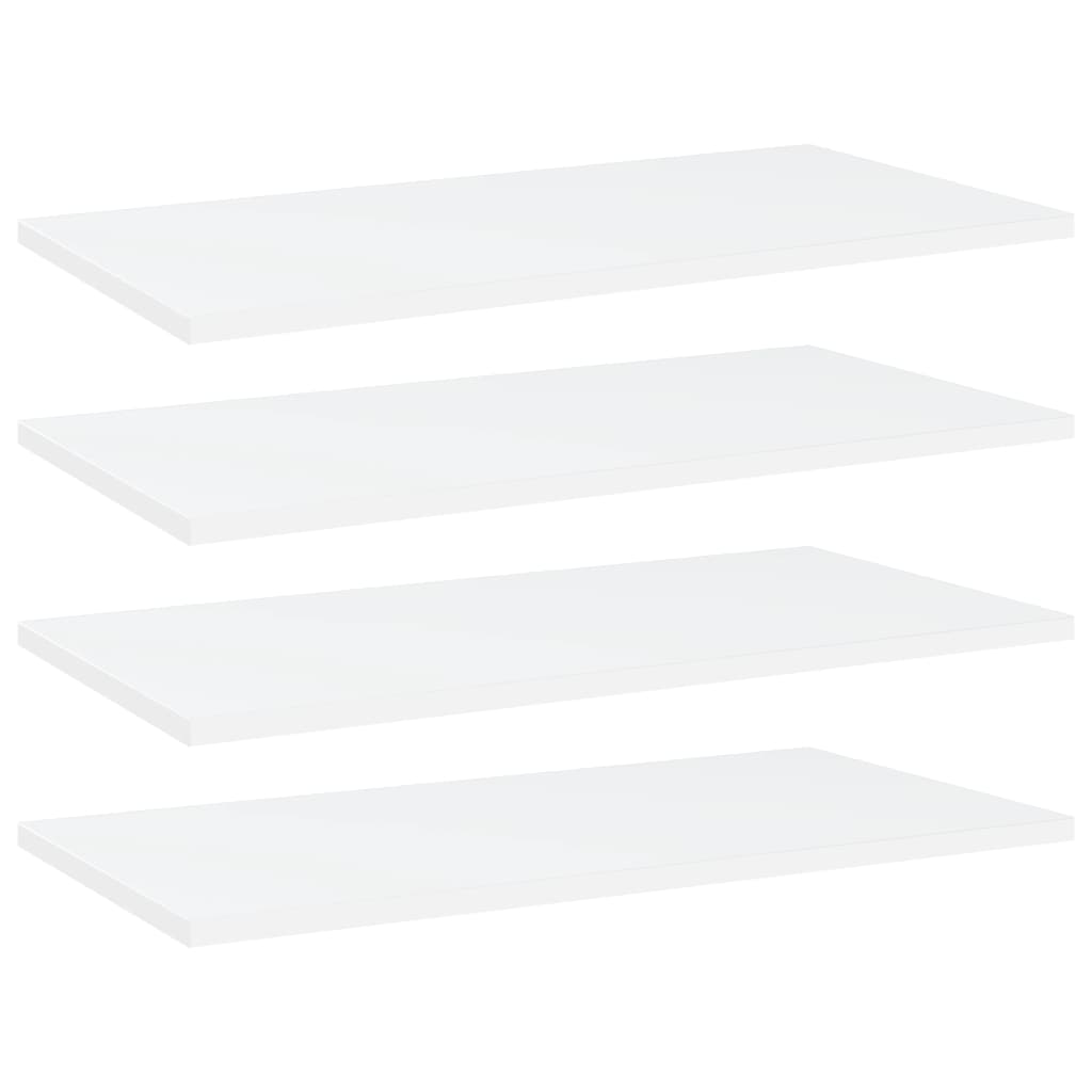 vidaXL Knygų lentynos plokštės, 4vnt., baltos, 60x30x1,5cm, MDP