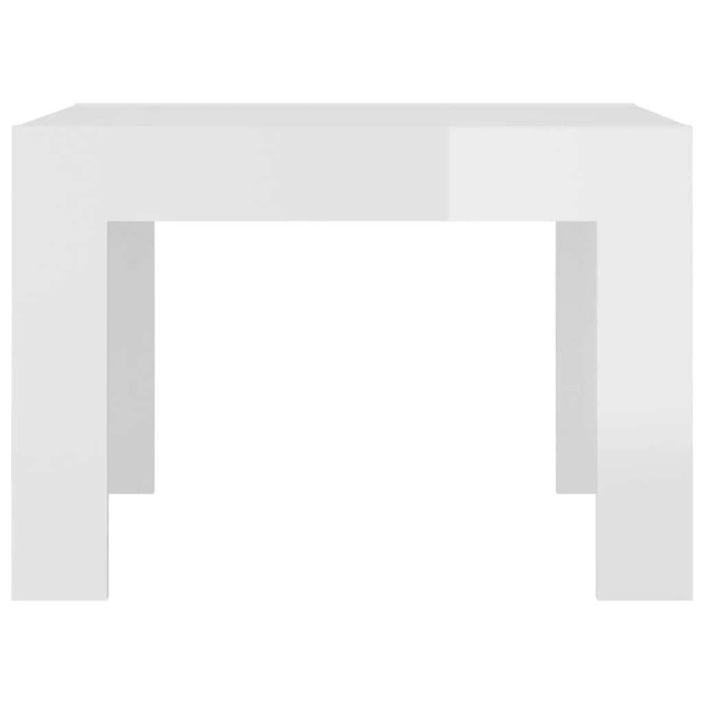 vidaXL Kavos staliukas, baltos spalvos, 50x50x35cm, MDP, blizgus
