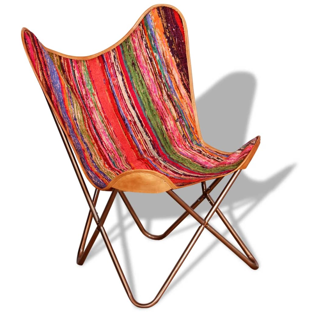 vidaXL Išskleidžiama kėdė, įvairių spalvų, chindi audinys