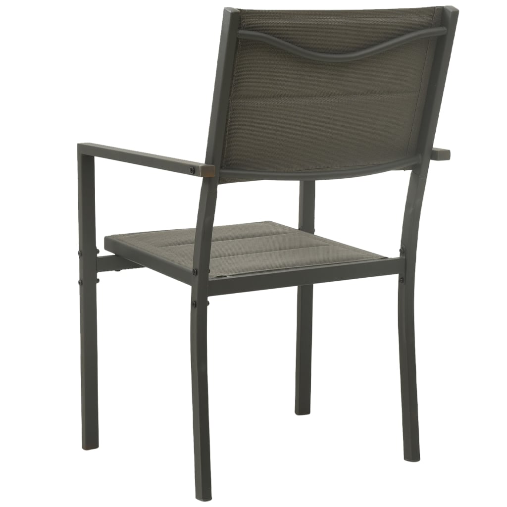 vidaXL Sodo kėdės, 4vnt., pilkos/antracito, plienas ir tekstilenas