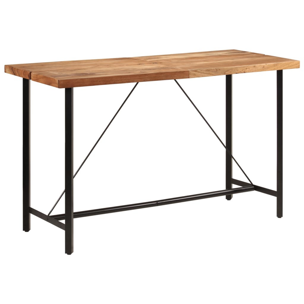 vidaXL Baro stalas, 180x70x107cm, akacijos medienos masyvas ir geležis