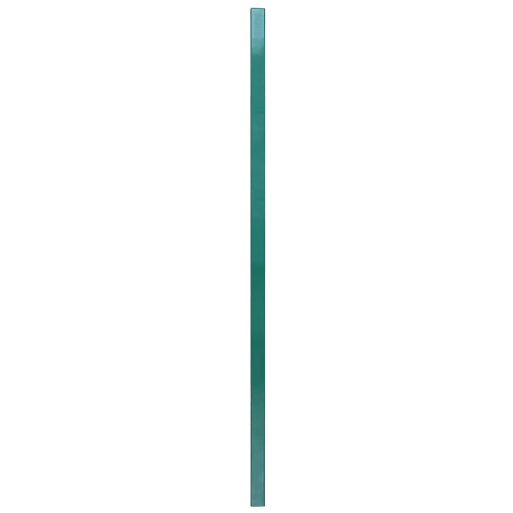vidaXL Tvoros plokštė su stulpais, žalia, 6x0,8m, dengta geležis
