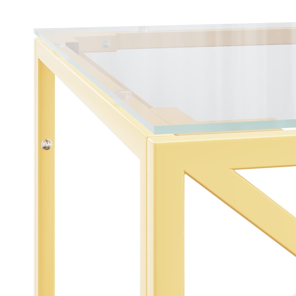 vidaXL Kavos staliukas, 110x45x45cm, nerūdijantis plienas ir stiklas